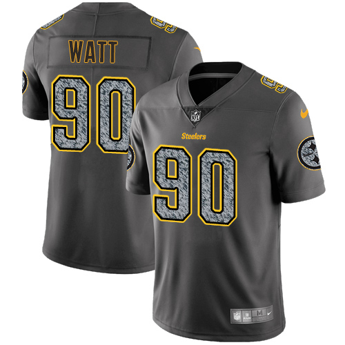 Nike Steelers #90 T. J. Watt Gray Static Men's Stitched NFL Vapor Untouchable Limited Jersey